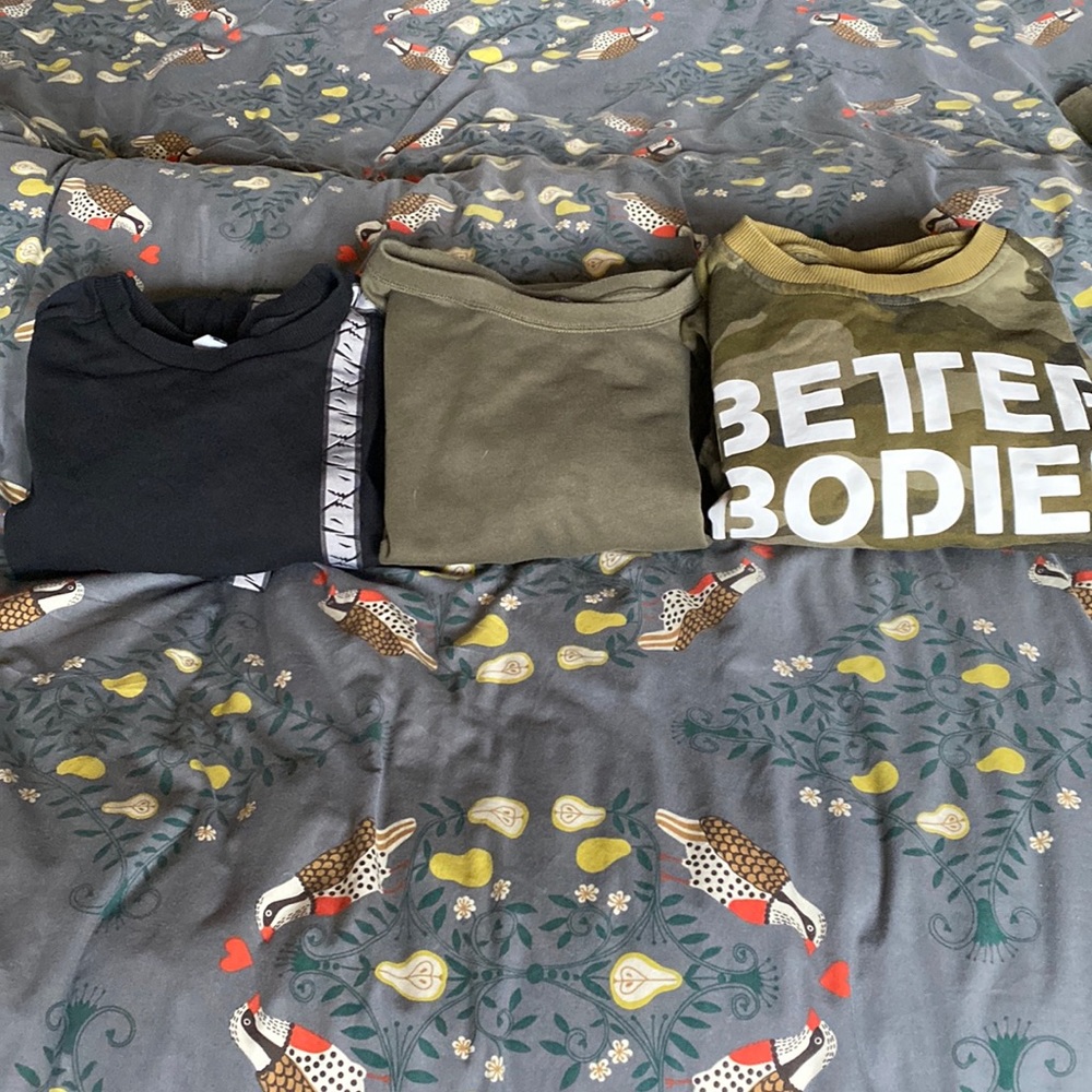 A bundle of cropped sweatshirt